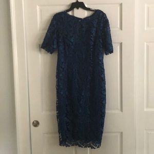Adrianna Papell, Night Blue Lace Dress, worn once